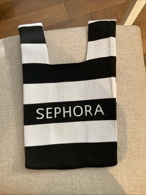 Sephora Black and White Striped Tote
